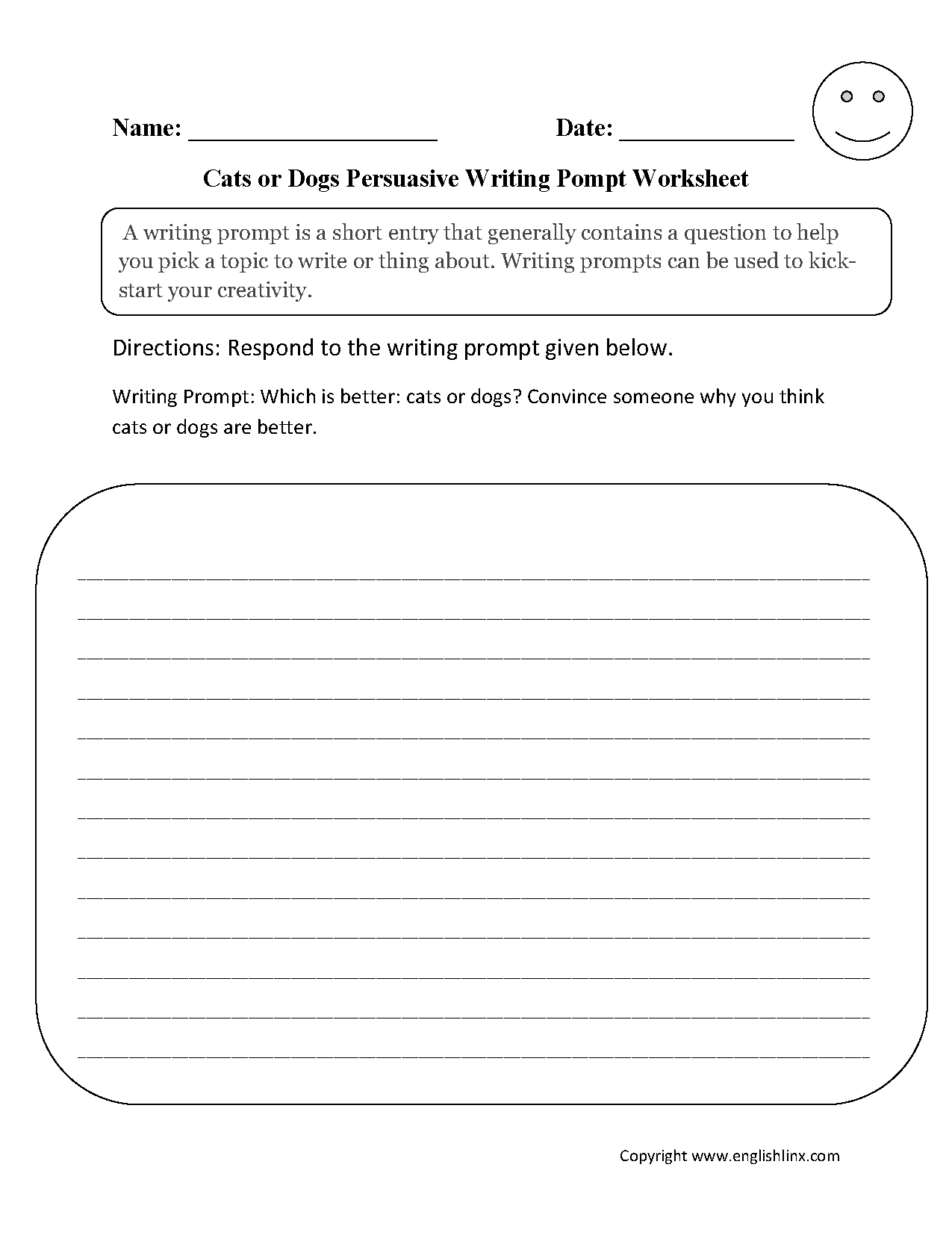 Writing Prompts Worksheets | Persuasive Writing Prompts Worksheets for 6Th Grade Writing Worksheets Printable Free