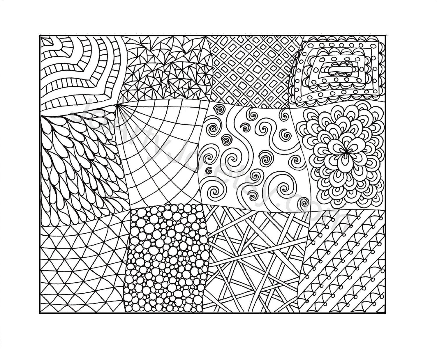 Zendoodle Coloring Page, Printable Pdf, Zentangle Inspired Page 11 pertaining to Free Printable Zentangle Templates