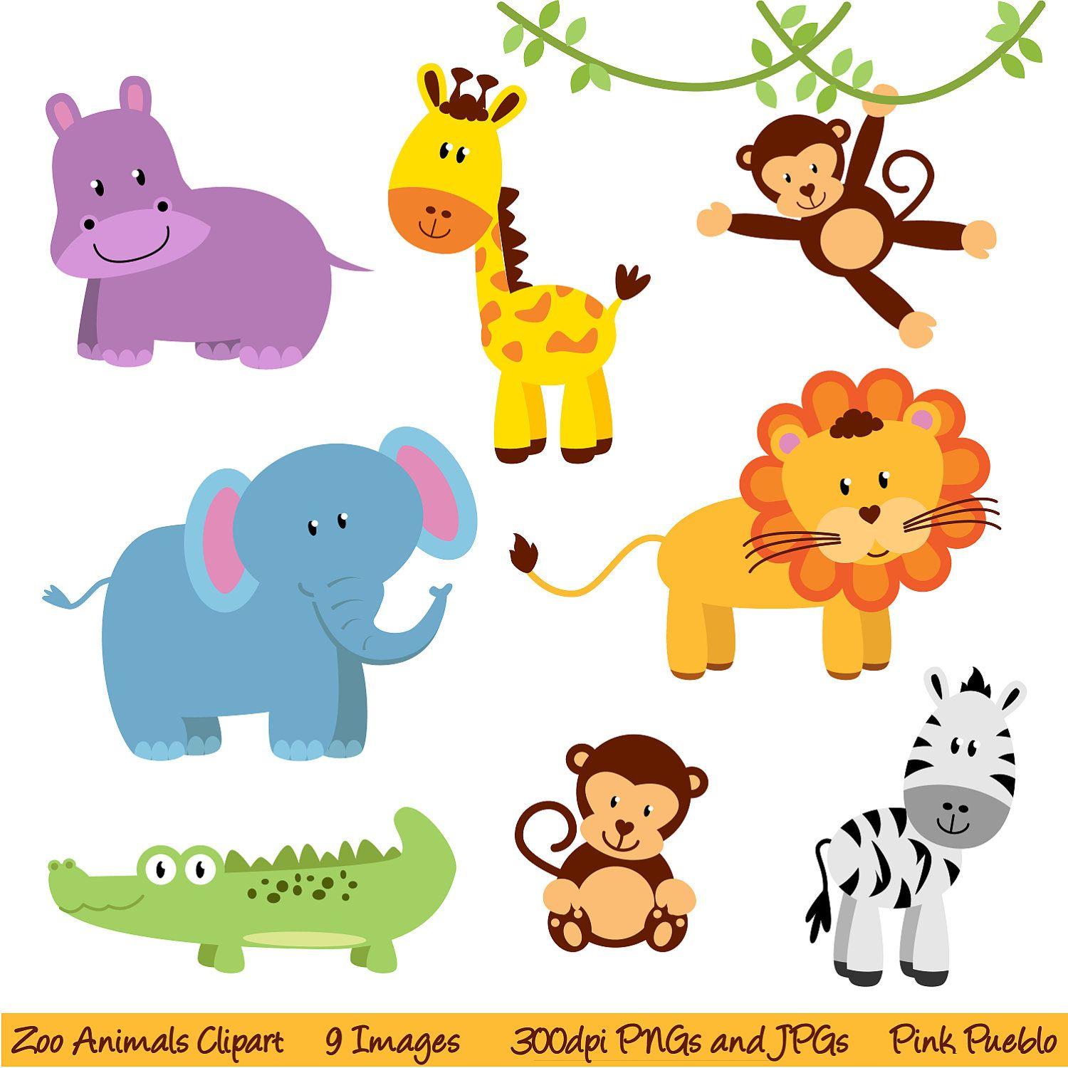 Zoo Animal Clip Art, Zoo Animal Clipart, Safari Jungle Animal within Free Printable Baby Jungle Animal Clipart