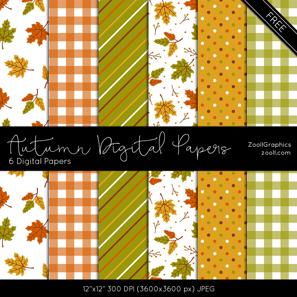 Zooll | Printables: Autumn Digital Papers regarding Free Printable Autumn Paper